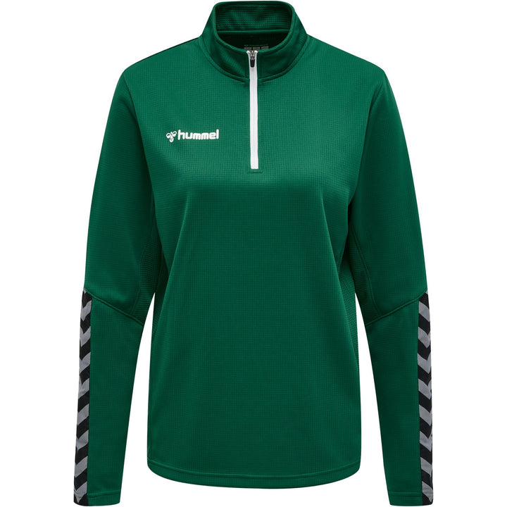 Hummel Hmlauthentic Half Zip Sweatshirt Wo - evergreen