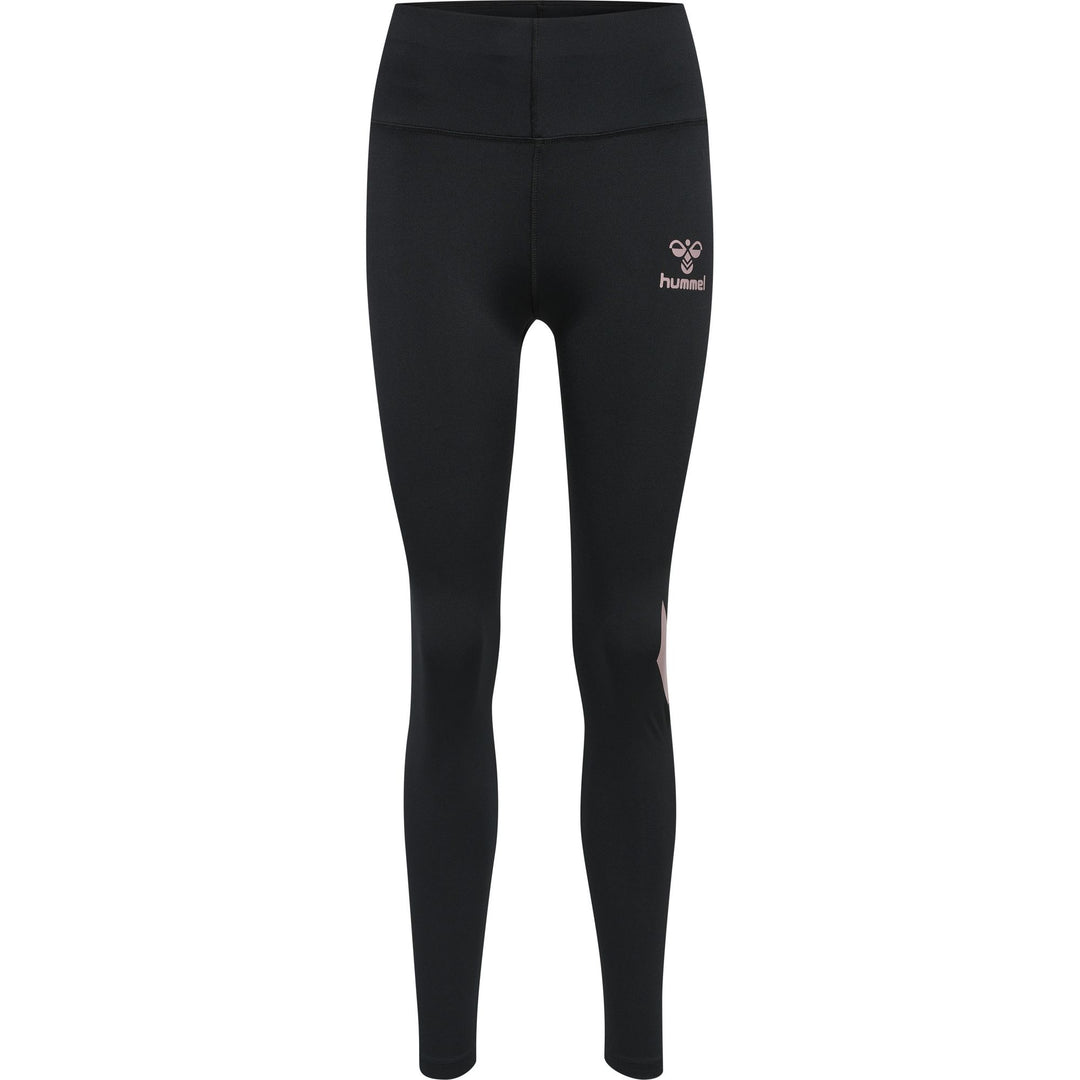 Hummel hmlPARIS HIGH WAIST TIGHTS - BLACK/WOODROSE