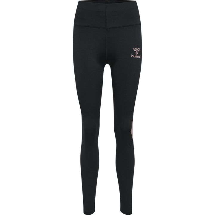 Hummel hmlPARIS HIGH WAIST TIGHTS - BLACK/WOODROSE