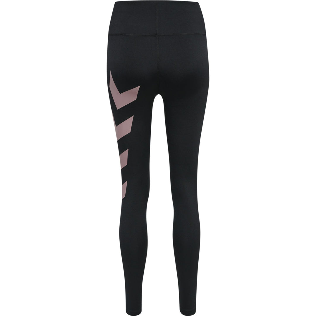 Hummel hmlPARIS HIGH WAIST TIGHTS - BLACK/WOODROSE