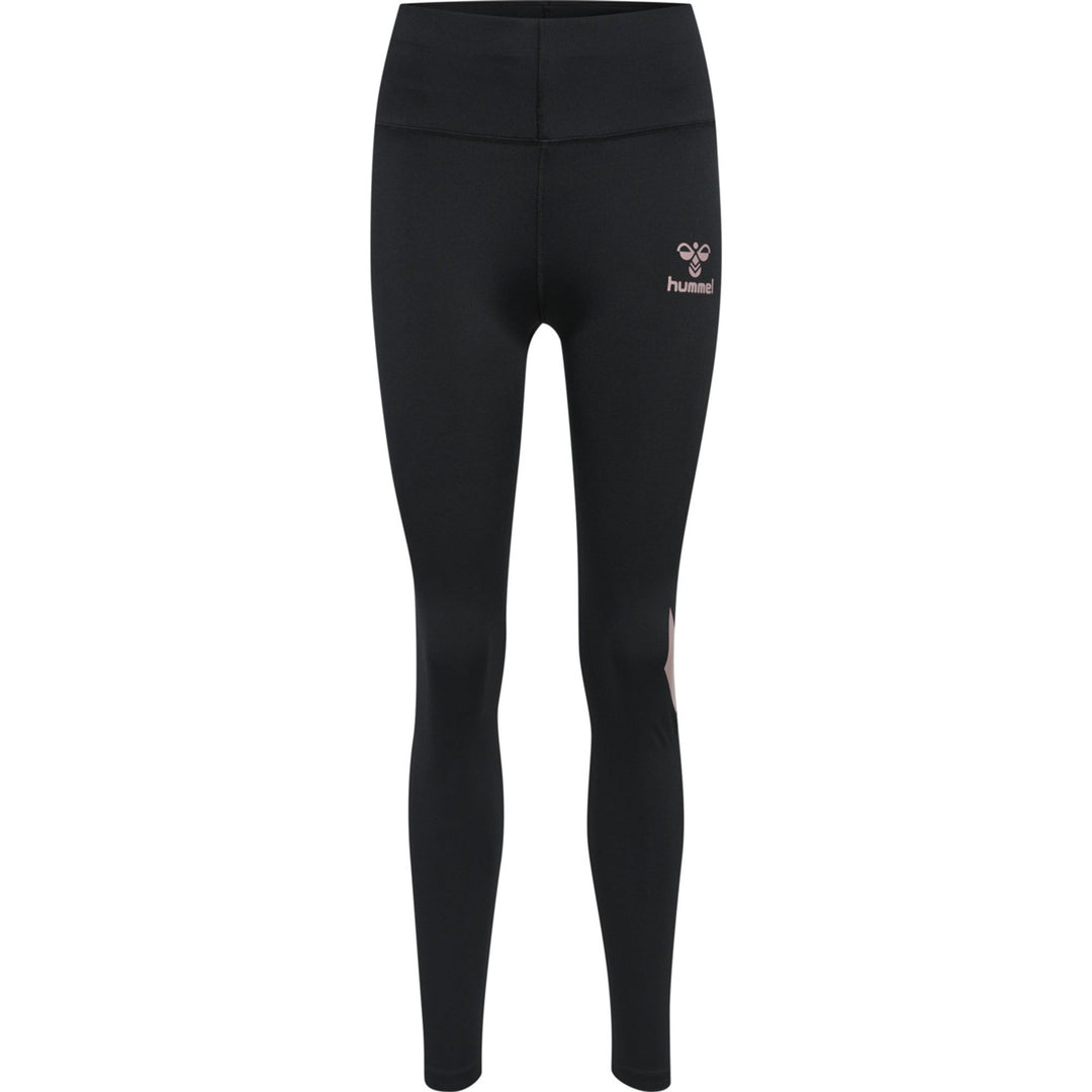 Hummel hmlPARIS HIGH WAIST TIGHTS - BLACK/WOODROSE