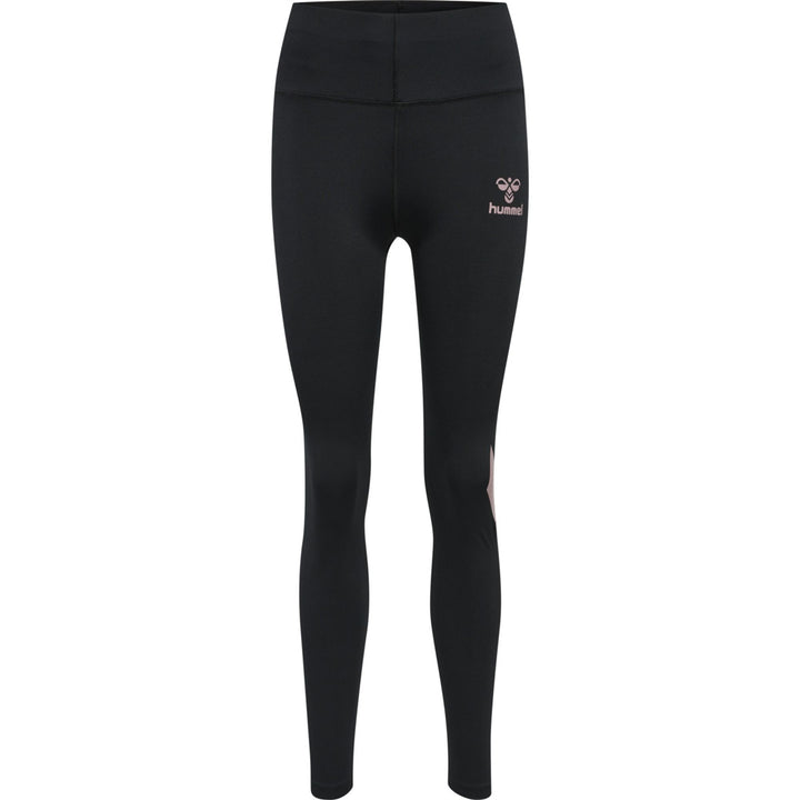 Hummel hmlPARIS HIGH WAIST TIGHTS - BLACK/WOODROSE