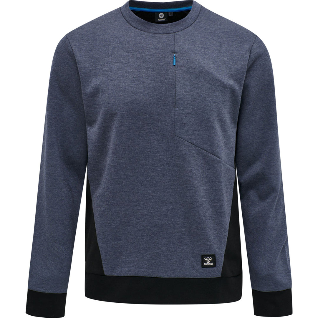 Hummel hmlTROPPER SWEATSHIRT - BLACK IRIS MELANGE