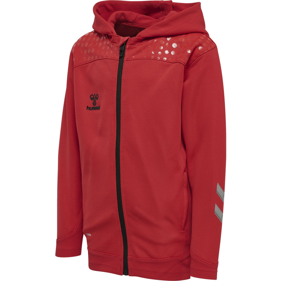Hummel Hmllead Zip Poly Hoodie Kids - true red