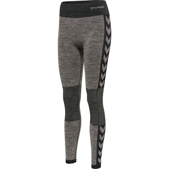 Hummel Hmlclea Seamless Mid Waist Tights - chateau gray/black melange