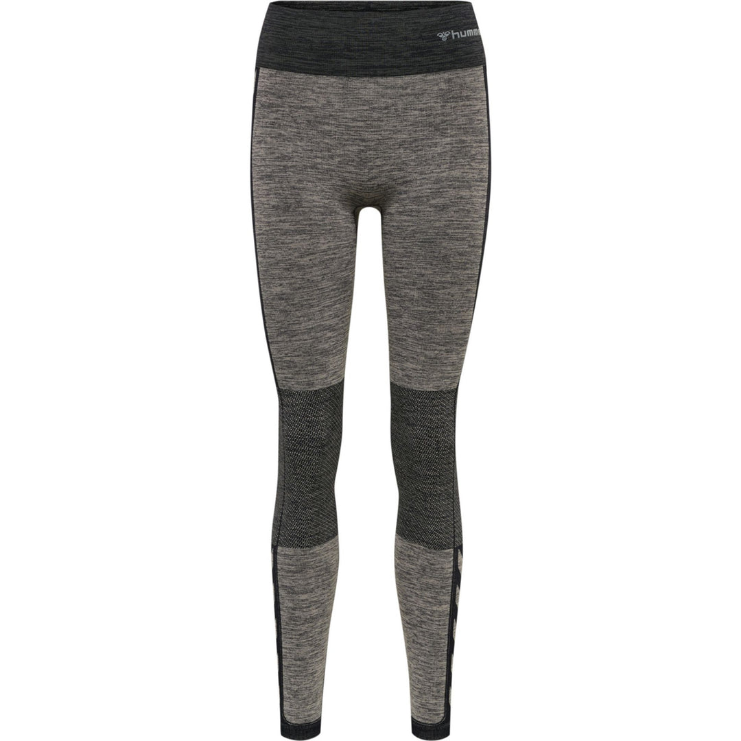 Hummel Hmlclea Seamless Mid Waist Tights - chateau gray/black melange