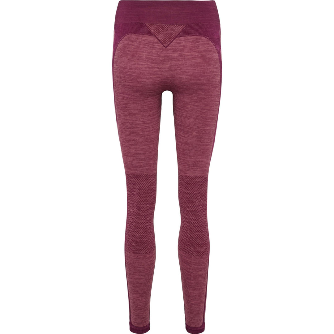 Hummel hmlCLEA SEAMLESS MID WAIST TIGHTS - grape wine/crushed berry mel