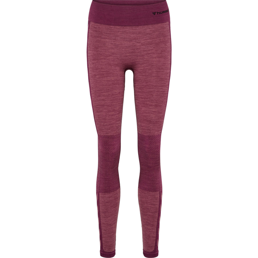 Hummel hmlCLEA SEAMLESS MID WAIST TIGHTS - grape wine/crushed berry mel