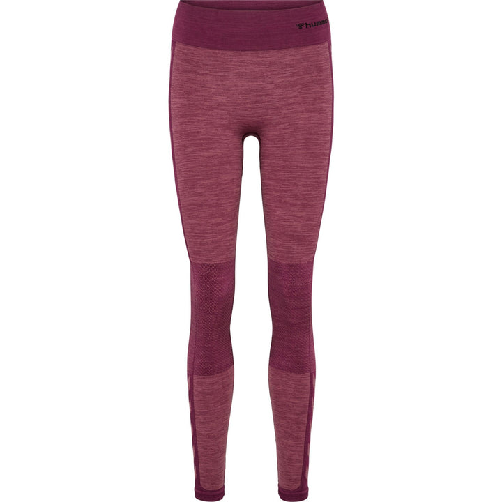 Hummel hmlCLEA SEAMLESS MID WAIST TIGHTS - grape wine/crushed berry mel
