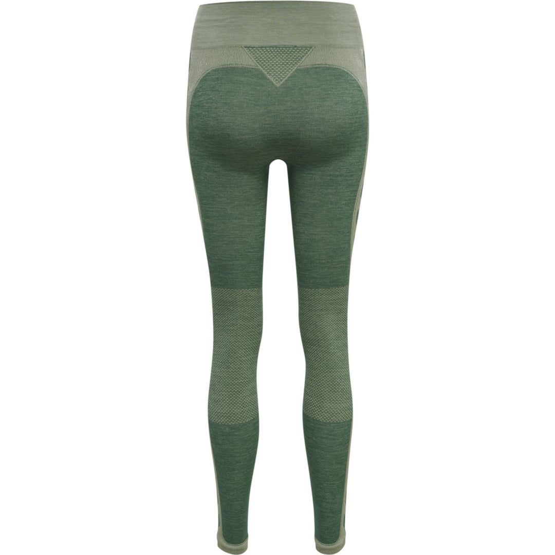 Hummel Hmlclea Seamless Mid Waist Tights - laurel wreath/lily pad melange