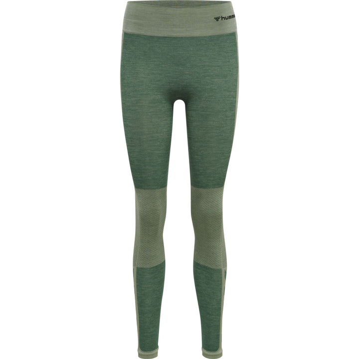 Hummel Hmlclea Seamless Mid Waist Tights - laurel wreath/lily pad melange