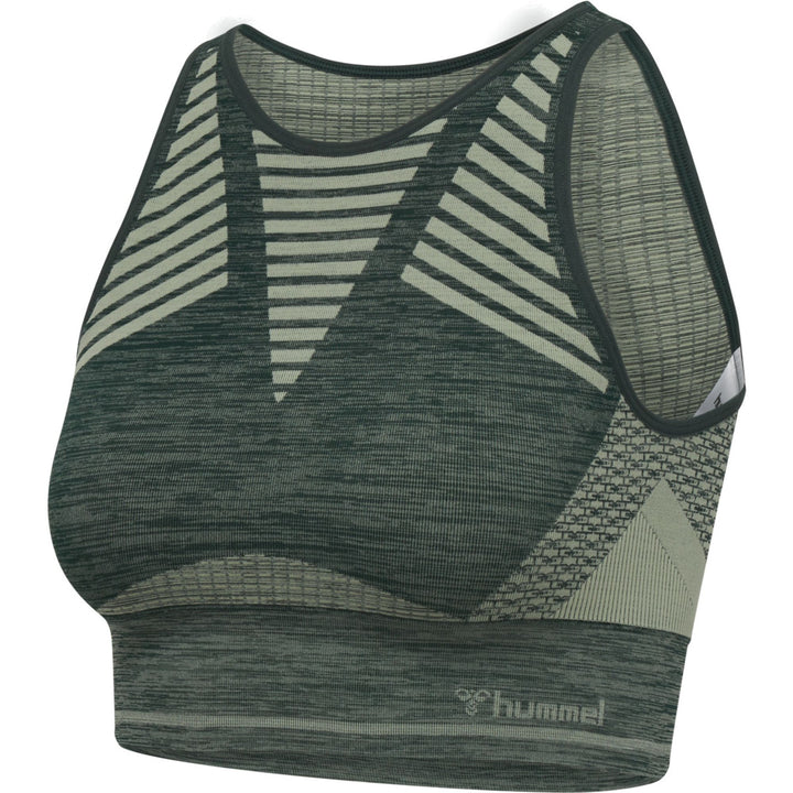 Hummel hmlVERA SEAMLESS SPORTS TOP - DARKEST SPRUCE/BASIL MELANGE