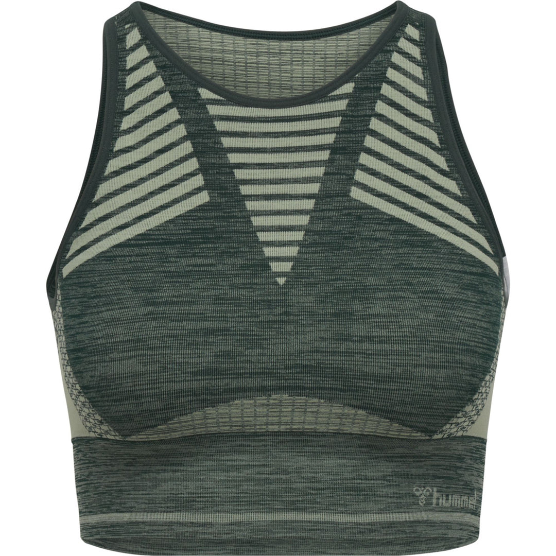 Hummel hmlVERA SEAMLESS SPORTS TOP - DARKEST SPRUCE/BASIL MELANGE