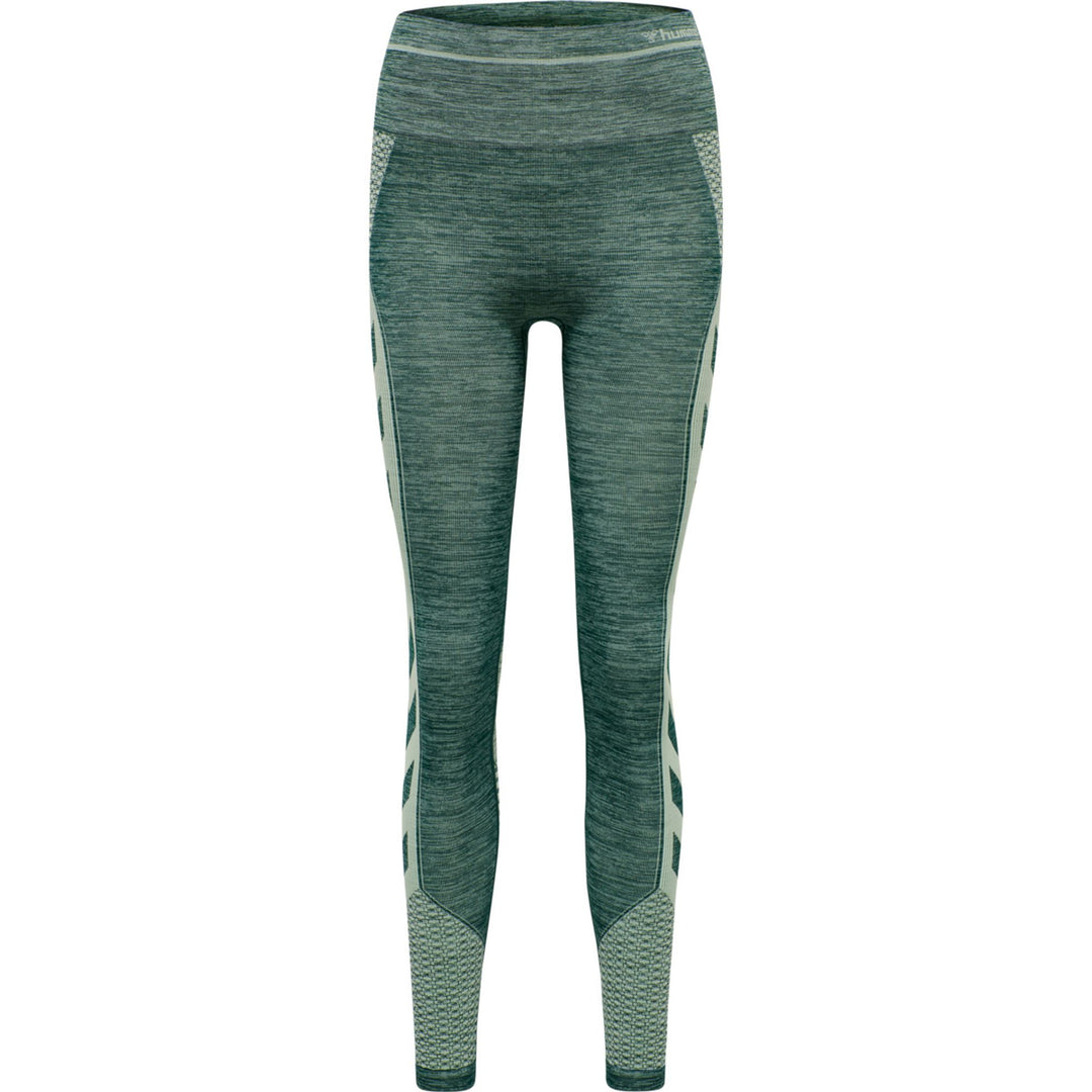 Hummel hmlVERA SEAMLESS HIGH WAIST TIGHTS - DARKEST SPRUCE/BASIL MELANGE