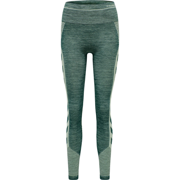 Hummel hmlVERA SEAMLESS HIGH WAIST TIGHTS - DARKEST SPRUCE/BASIL MELANGE
