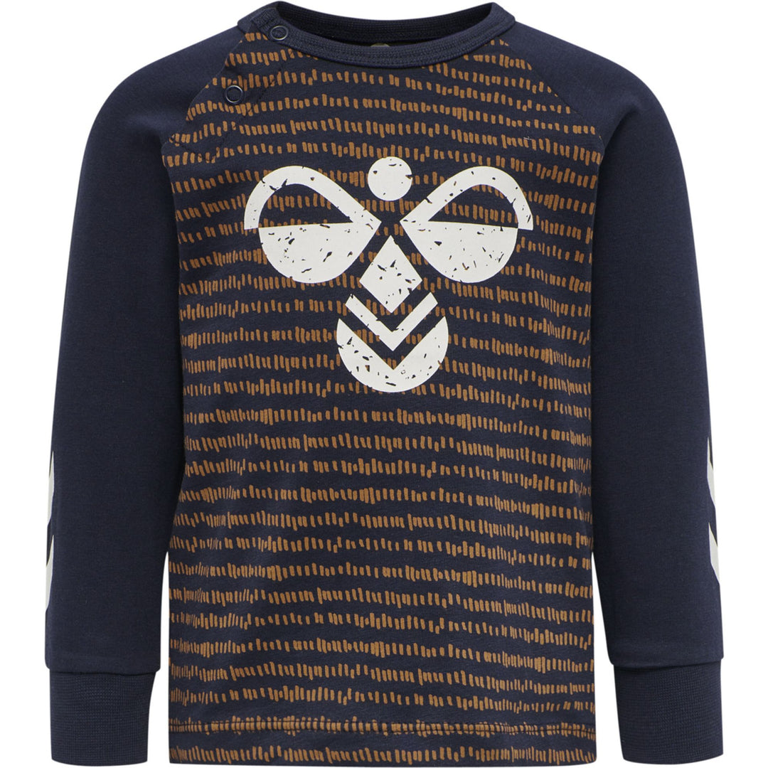 Hummel hmlBUSTER T-SHIRT L/S - black iris