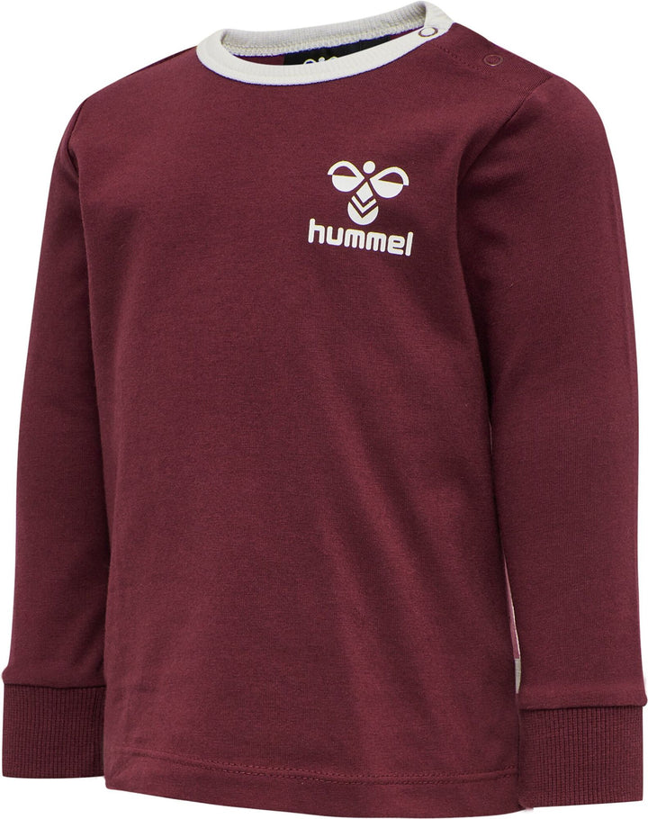 Hummel hmlMAUILINO T-SHIRT L/S - CHOCOLATE TRUFFLE