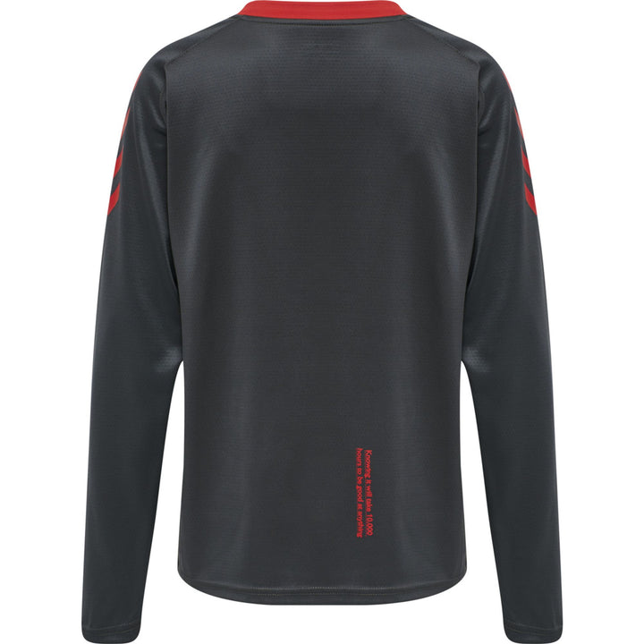 Hummel Hmlaction Poly Half Zip Sweat Woman - ebony/flame scarlet