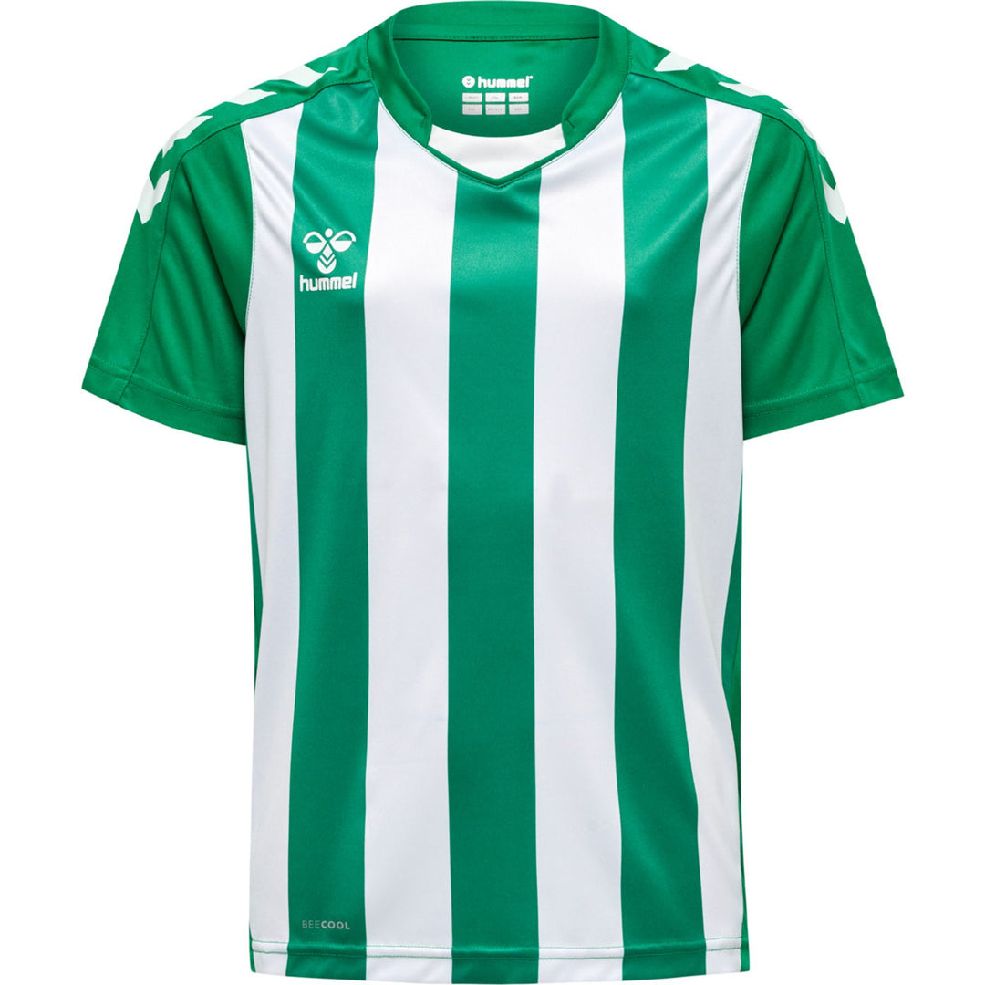 Hummel Hmlcore Xk Striped Jersey Kids S/S - jelly bean/white