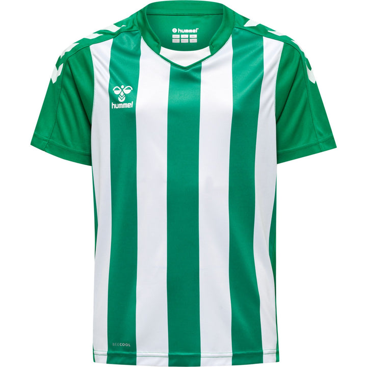 Hummel Hmlcore Xk Striped Jersey Kids S/S - jelly bean/white