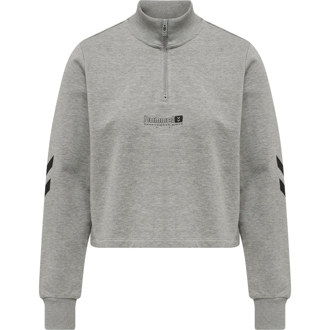 Hummel hmlLGC NIKKA CROPPED HALFZIP - grey melange