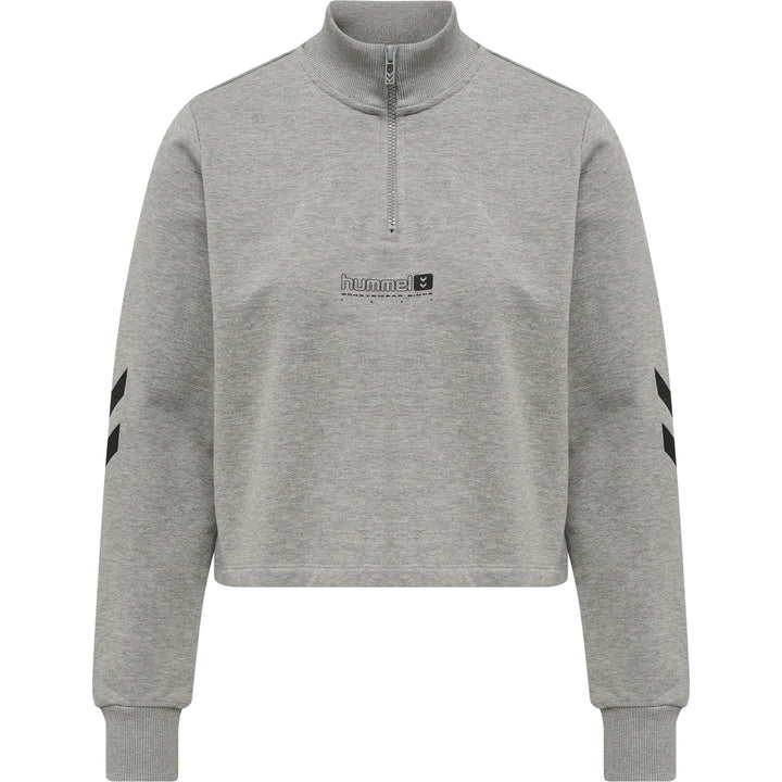 Hummel hmlLGC NIKKA CROPPED HALFZIP - grey melange