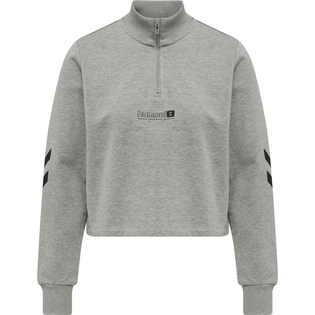 Hummel hmlLGC NIKKA CROPPED HALFZIP - grey melange