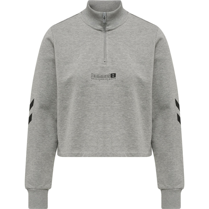 Hummel hmlLGC NIKKA CROPPED HALFZIP - grey melange