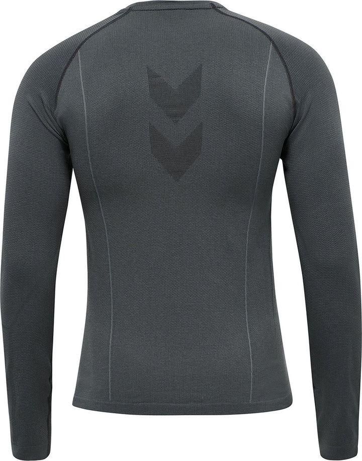 Hummel Hmlte Mike Seamless T-Shirt L/S - black/asphalt melange