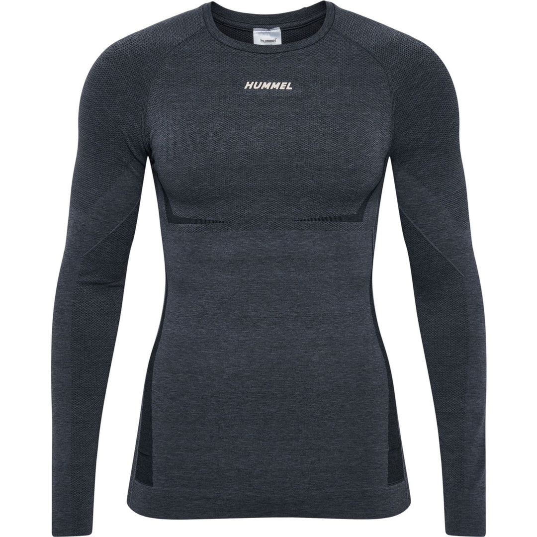 Hummel Hmlte Mike Seamless T-Shirt L/S - black/asphalt melange