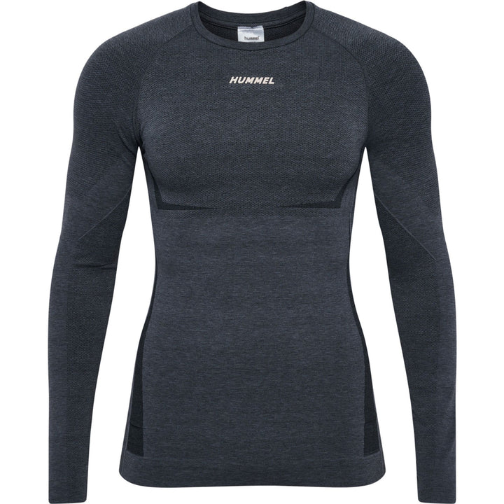 Hummel Hmlte Mike Seamless T-Shirt L/S - black/asphalt melange
