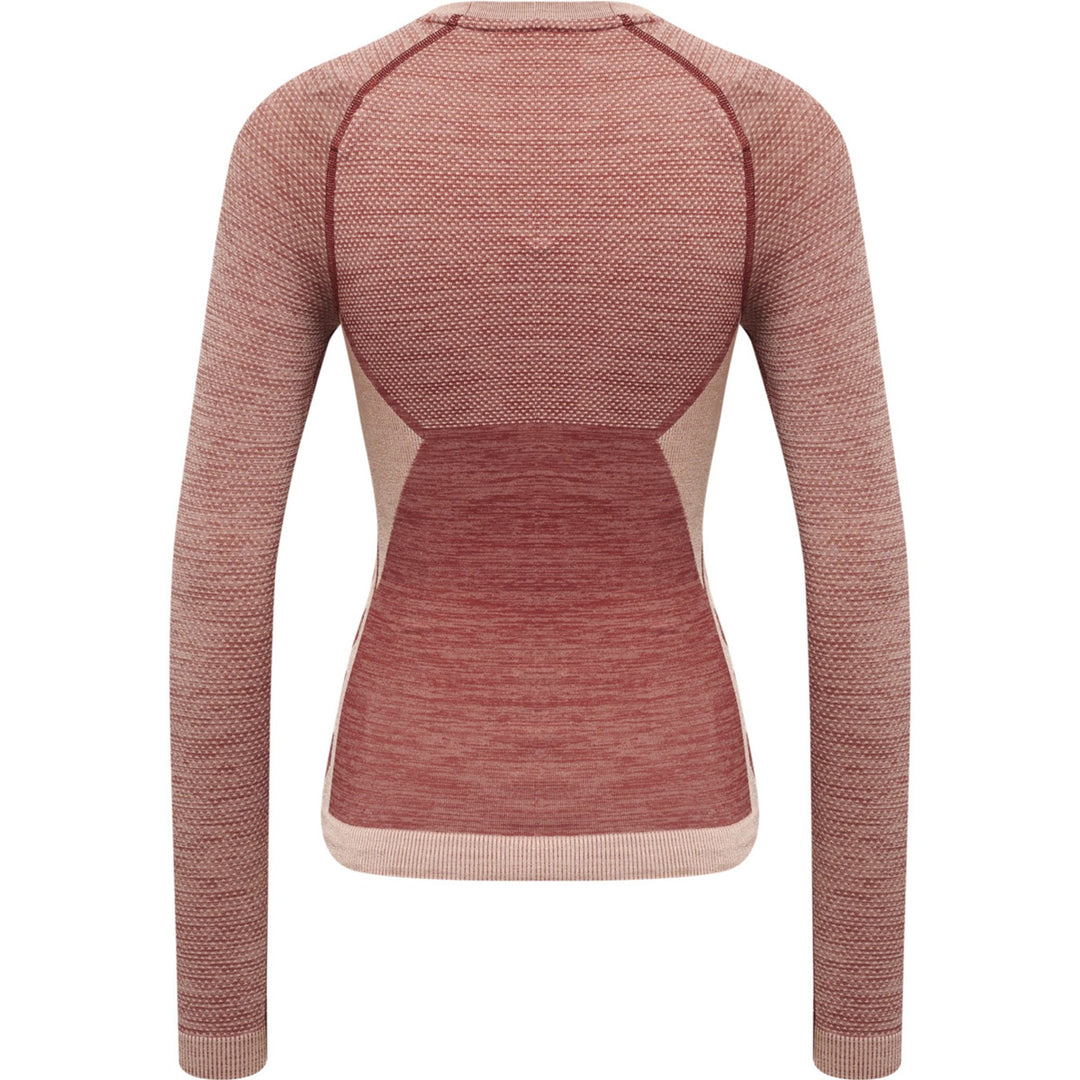 Hummel Hmlclea Seamless Tight T-Shirt Ls - withered rose/rose tan melange