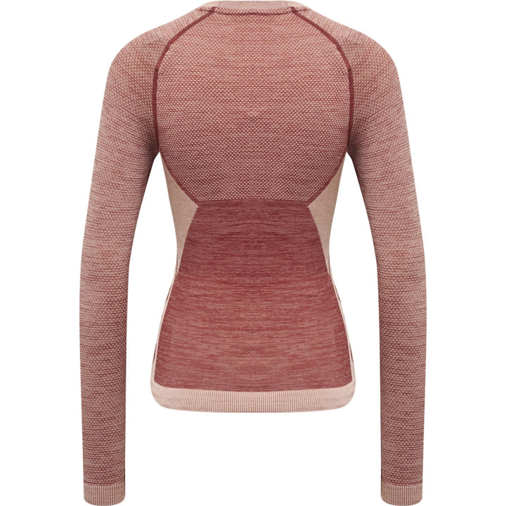 Hummel Hmlclea Seamless Tight T-Shirt Ls - withered rose/rose tan melange