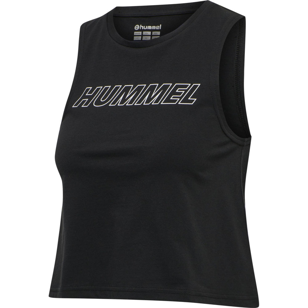 Hummel Hmlte Cali 2-Pack Crop Cot Tanktop - black/white driftwood