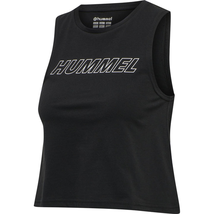 Hummel Hmlte Cali 2-Pack Crop Cot Tanktop - black/white driftwood