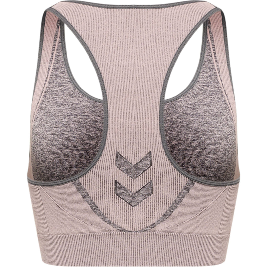 Hummel hmlKARINA SEAMLESS SPORTS TOP - quiet shade/woodrose melange