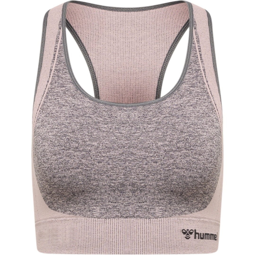 Hummel hmlKARINA SEAMLESS SPORTS TOP - quiet shade/woodrose melange