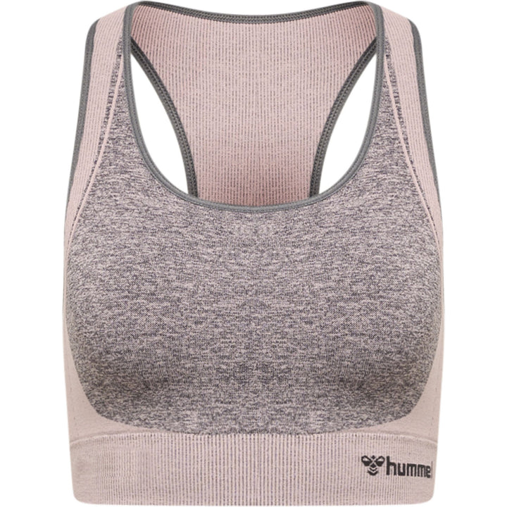 Hummel hmlKARINA SEAMLESS SPORTS TOP - quiet shade/woodrose melange