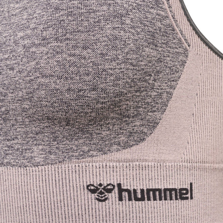 Hummel hmlKARINA SEAMLESS SPORTS TOP - quiet shade/woodrose melange