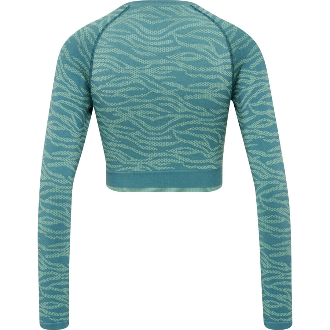 Hummel Hmlmt Saga Seamless Crop T-Shirt Ls - north atlantic/blue surf melan