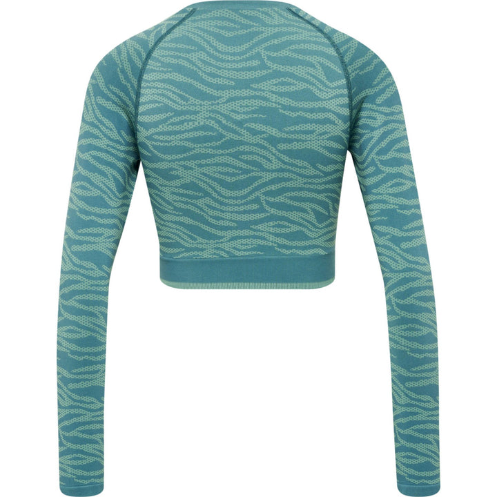 Hummel Hmlmt Saga Seamless Crop T-Shirt Ls - north atlantic/blue surf melan