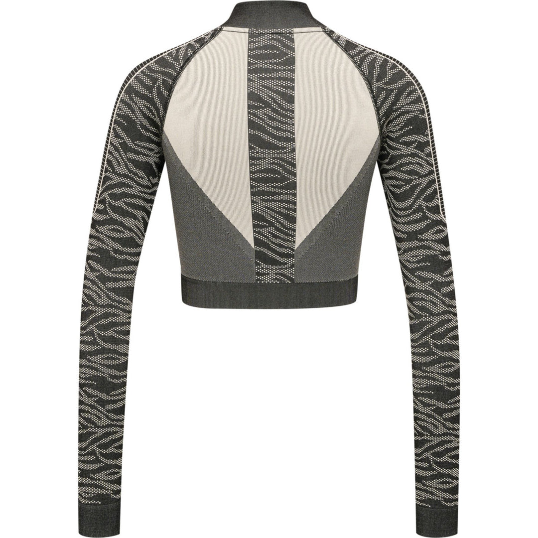 Hummel Hmlmt Mila Seamless Crop Half Zip - black/chateau grey