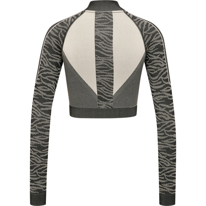 Hummel Hmlmt Mila Seamless Crop Half Zip - black/chateau grey