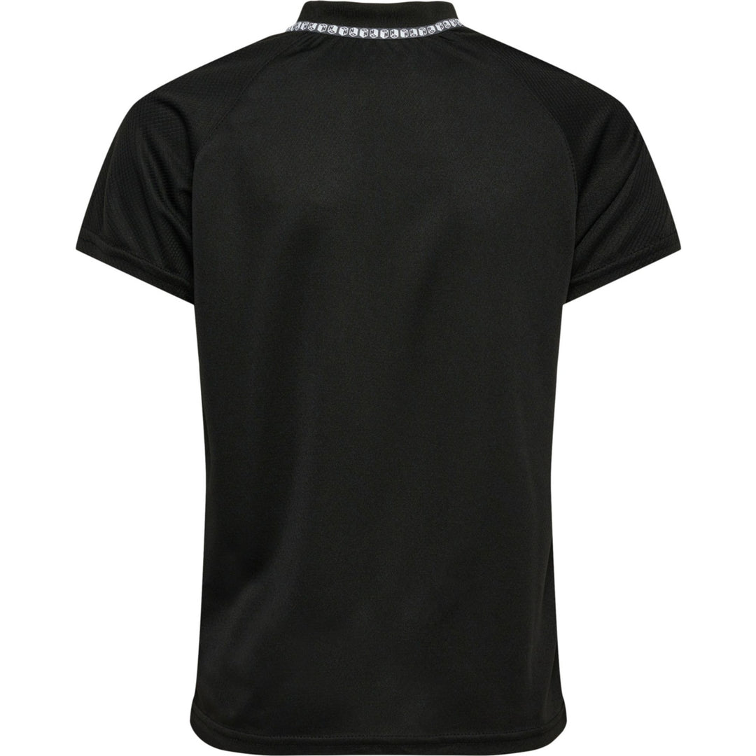 Hummel Hmlongrid Poly Jersey S/S Kids - jet black/forged iron