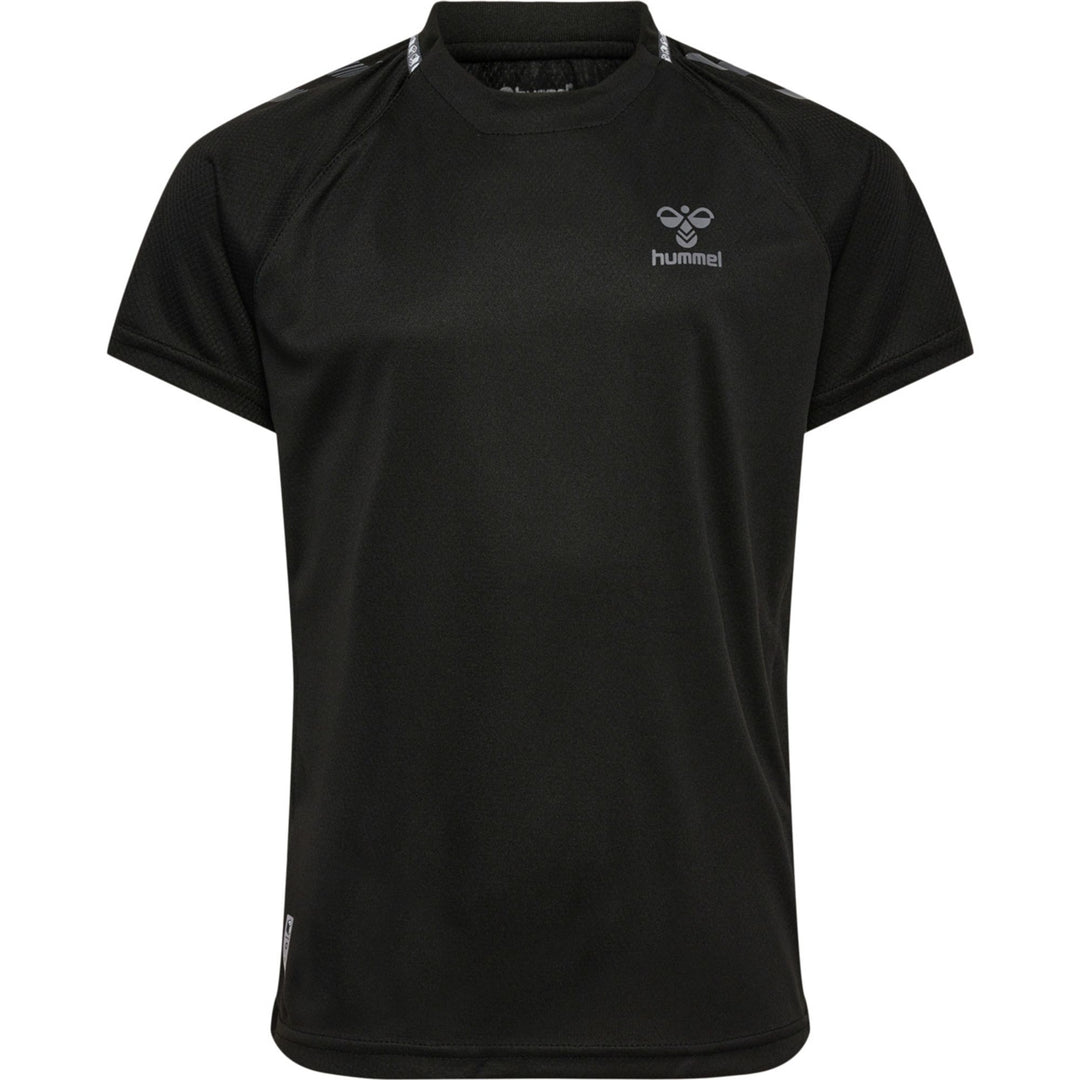 Hummel Hmlongrid Poly Jersey S/S Kids - jet black/forged iron