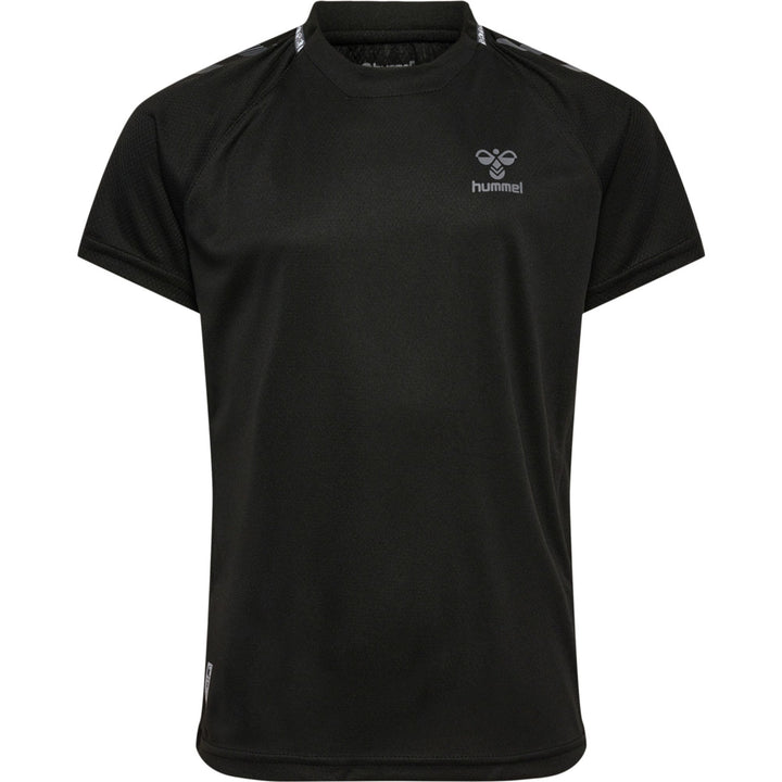 Hummel Hmlongrid Poly Jersey S/S Kids - jet black/forged iron