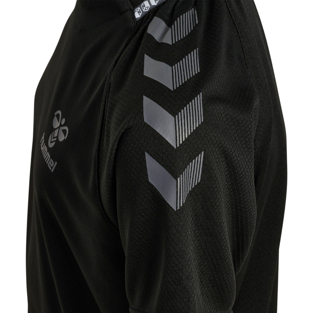 Hummel Hmlongrid Poly Jersey S/S Kids - jet black/forged iron