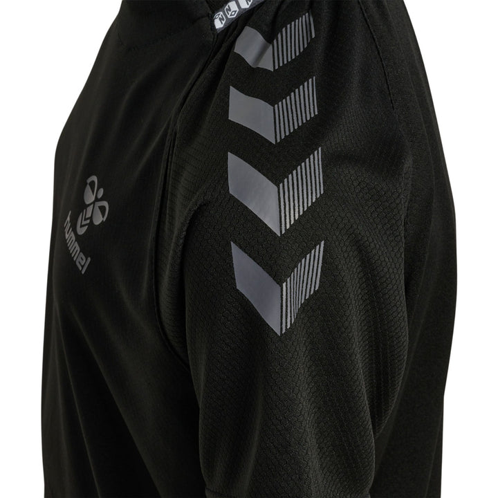 Hummel Hmlongrid Poly Jersey S/S Kids - jet black/forged iron