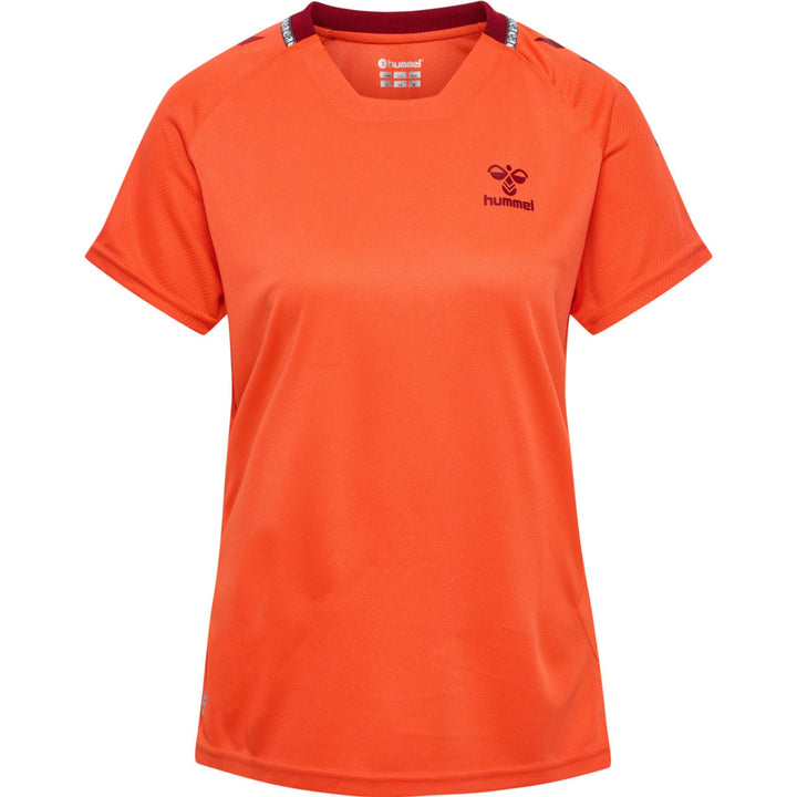 Hummel Hmlongrid Poly Jersey S/S Wo - nasturtium/rhubarb