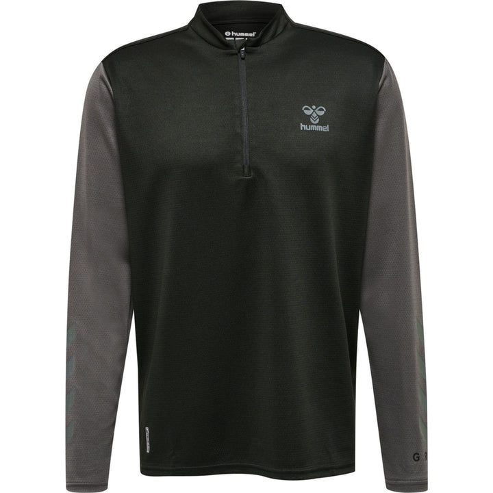 Hummel Hmlongrid 1/2 Zip Poly Sweat - jet black/forged iron